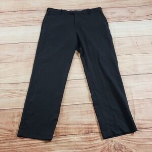 Van Heusen Pants Men 34x29 Black Straight Chino Slacks Outdoor Casual Flex Adult